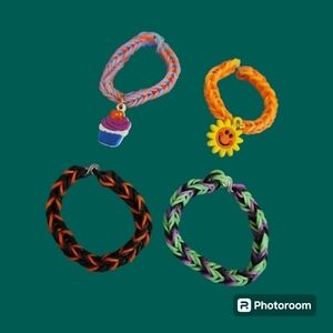 5/$25 Girl's Rubber Elastic Loom Bracelets